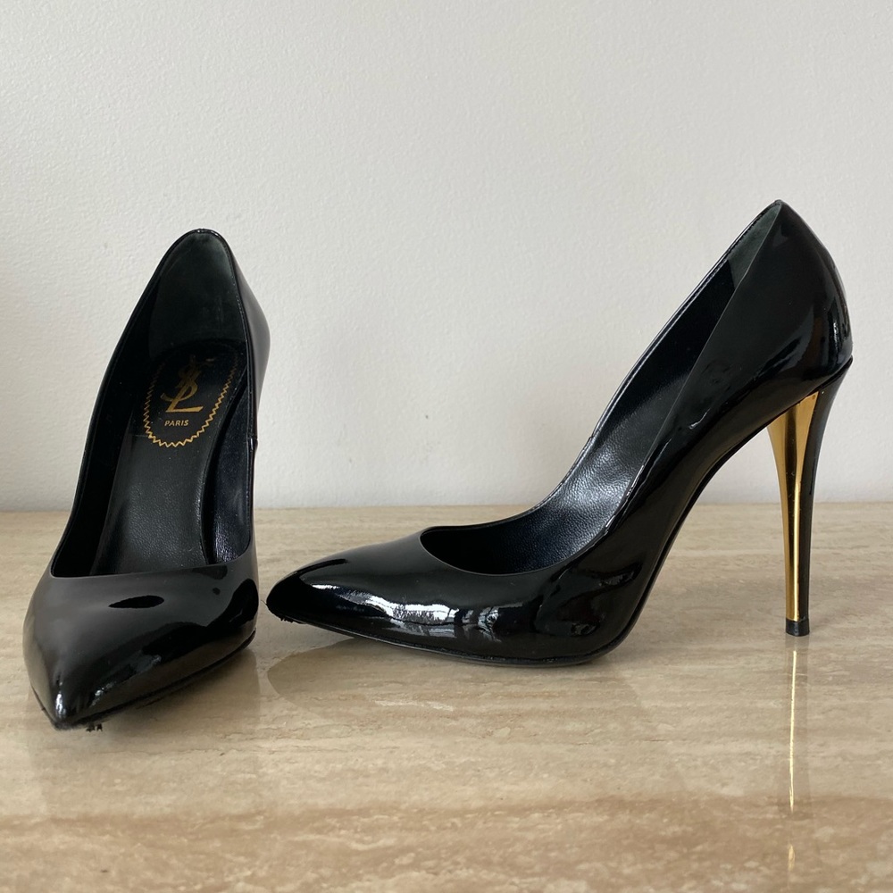 YSL Black Patent Leather Heels